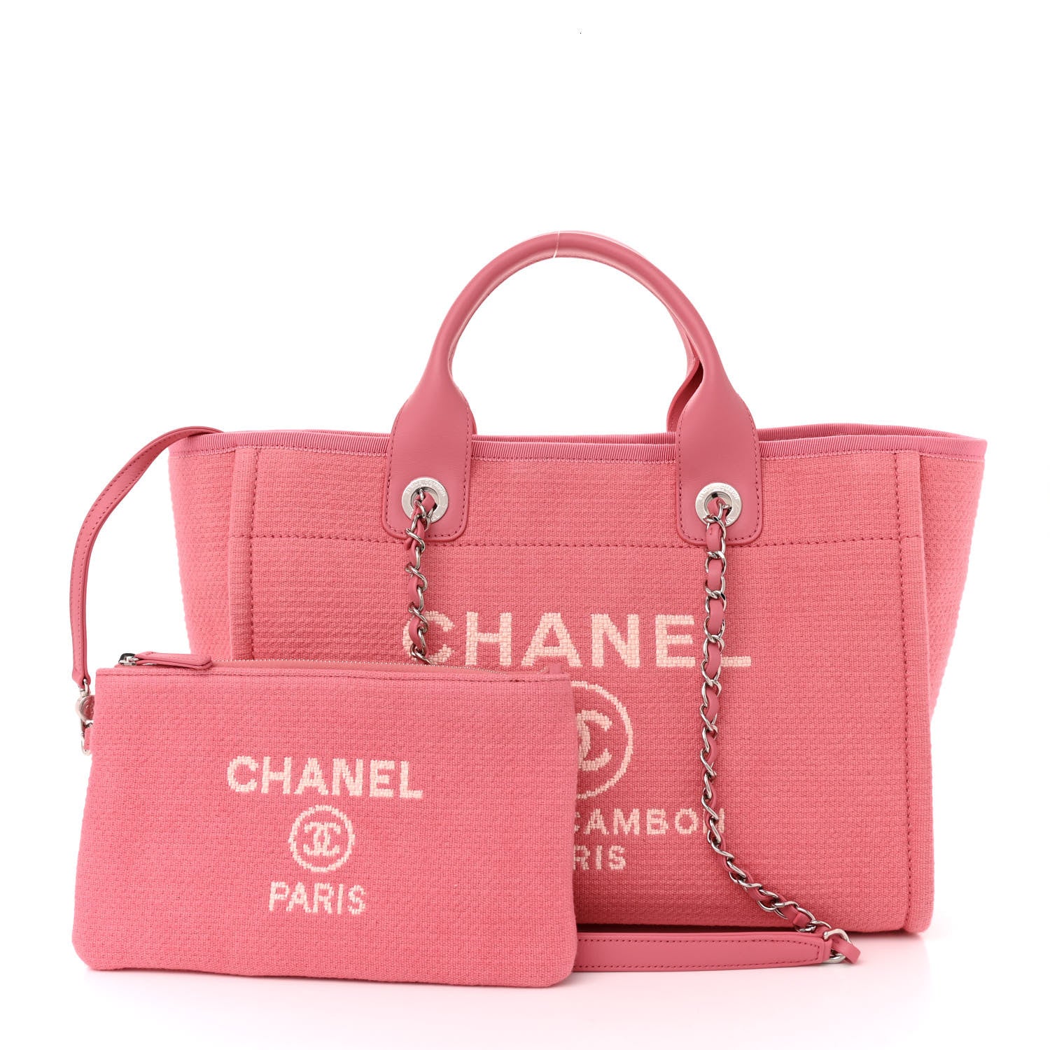 Chanel Mixed Fibers Small Deauville Tote Pink 3 of 12