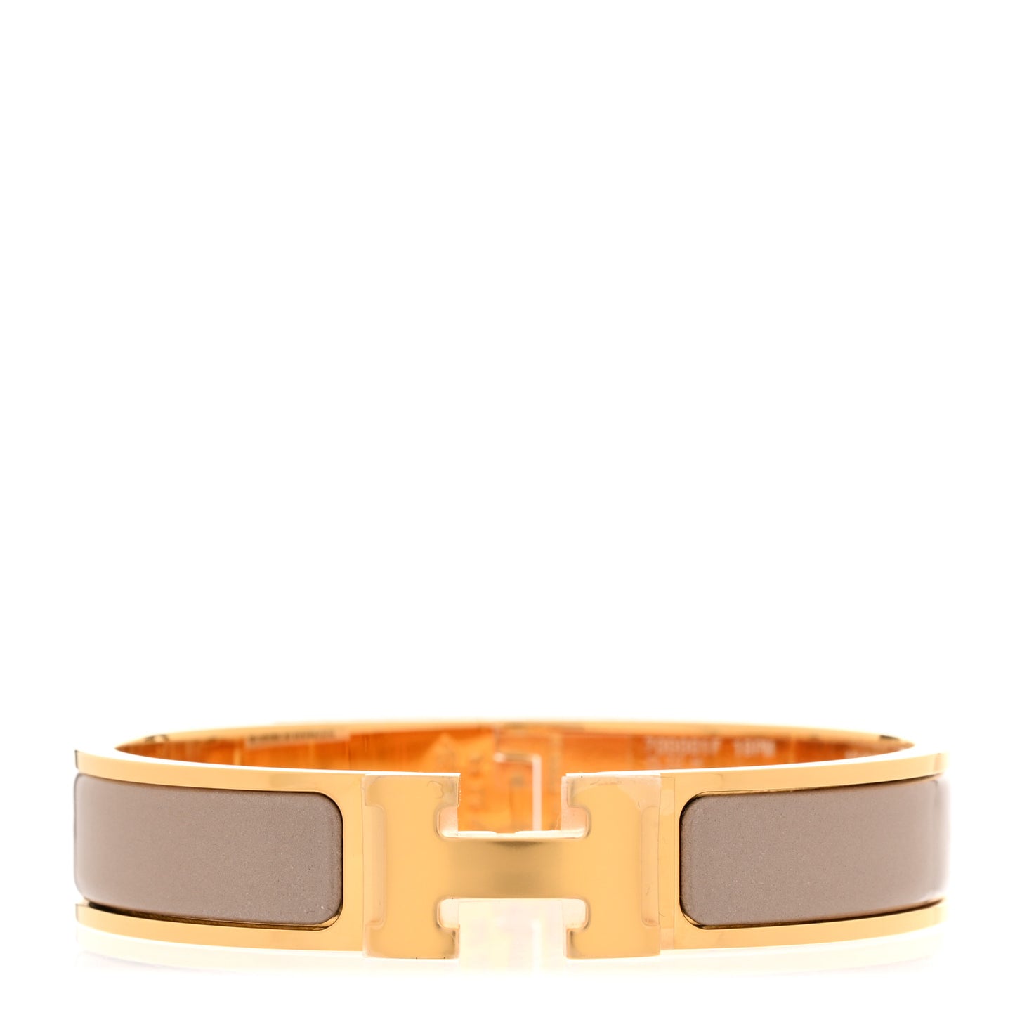 Enamel Narrow Clic Clac H Bracelet PM Marron Glace