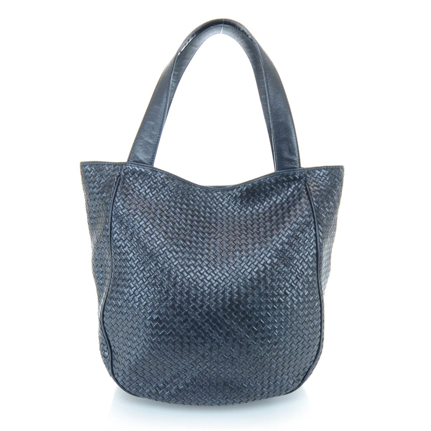Vintage Nappa Intrecciato Tote Bag Navy Blue