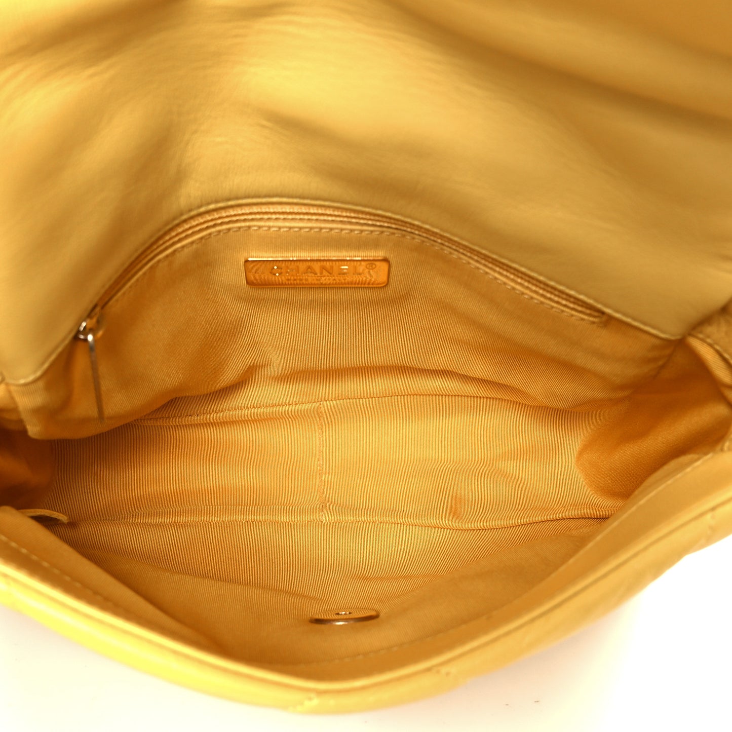 Lambskin Quilted Medium Chanel 19 Flap Yellow