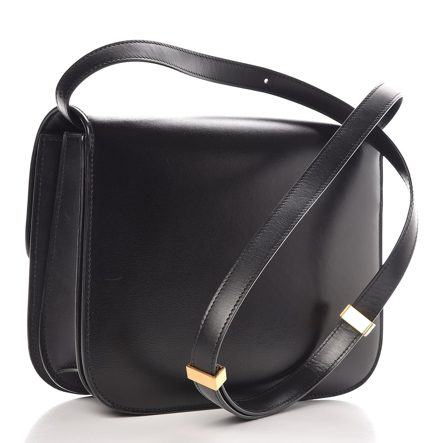Liege Calfskin Medium Classic Box Flap Bag Black