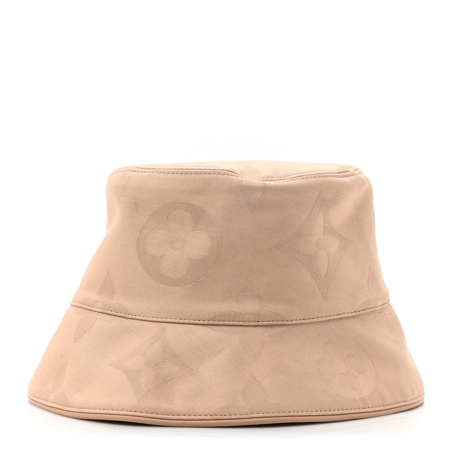 Cotton Monogram Flower Tile Reversible Bucket Hat S Beige