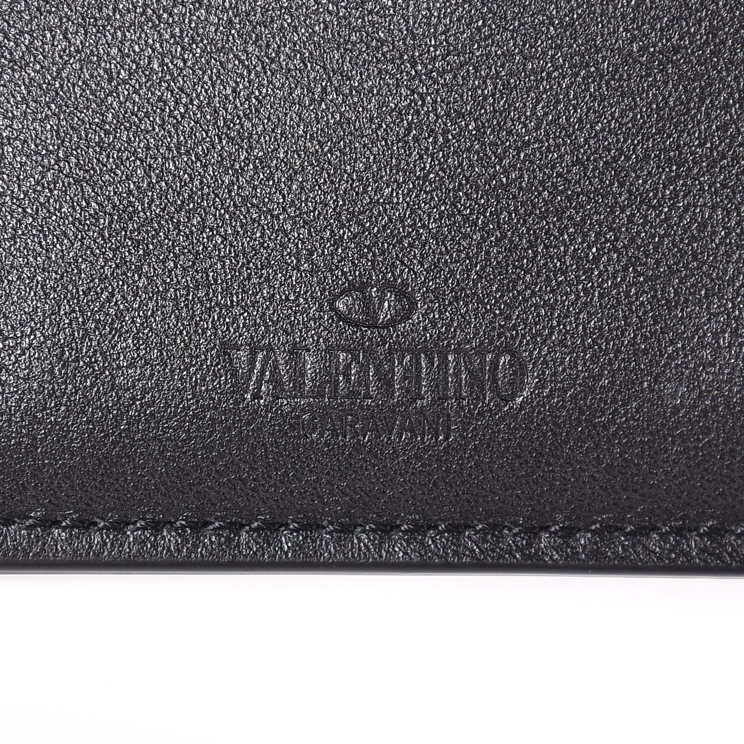 Valentino Garavani Vitello Rockstud Coin Case Card Holder Black 6 of 8