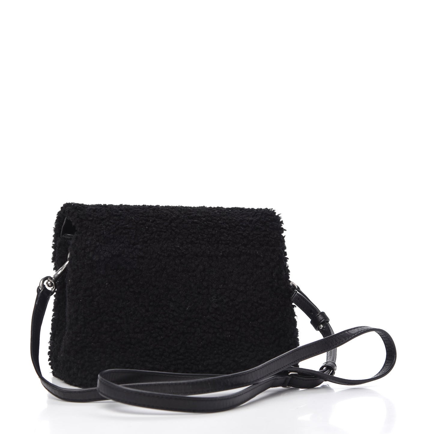 Shearling Toy Loulou Shoulder Bag Black
