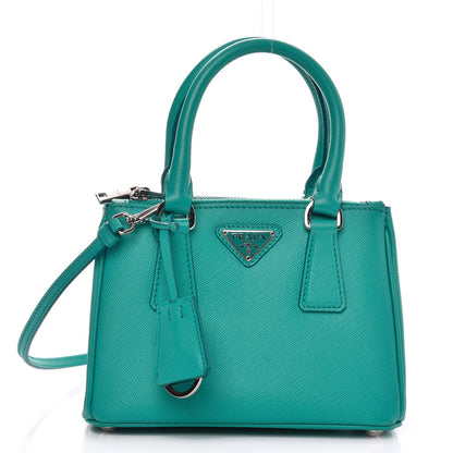 Prada Saffiano Lux Mini Galleria Double Zip Tote Giada 1 of 7