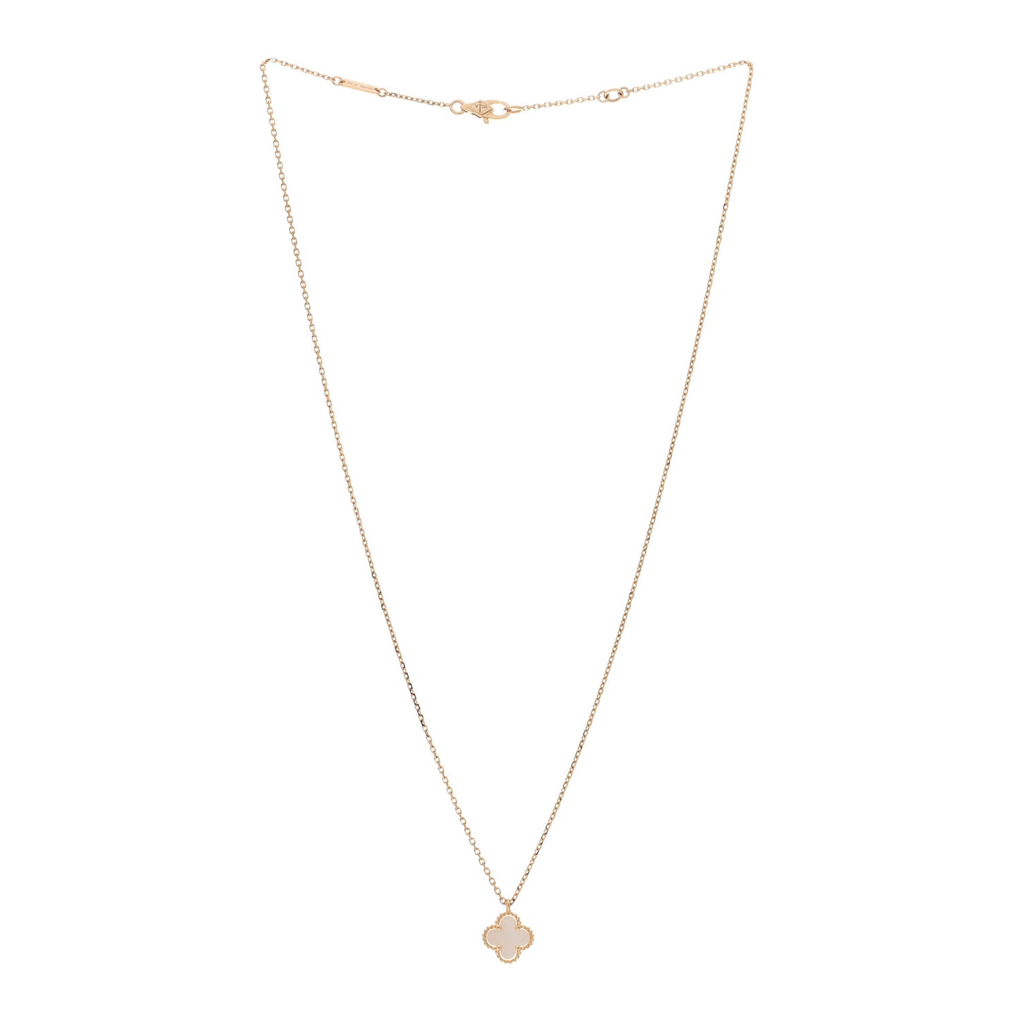 18K Yellow Gold Mother of Pearl Sweet Alhambra Pendant Necklace