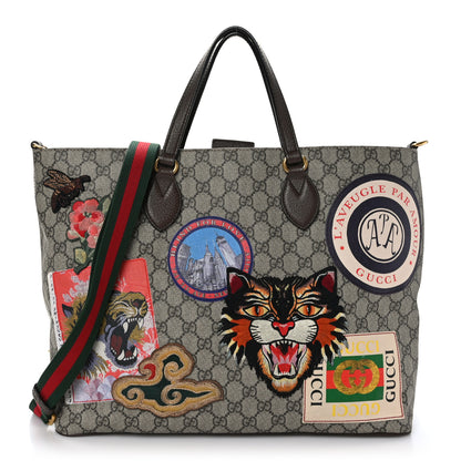 Gucci Soft GG Supreme Monogram Courrier Medium Crossbody Tote Beige New Acero 1 of 9