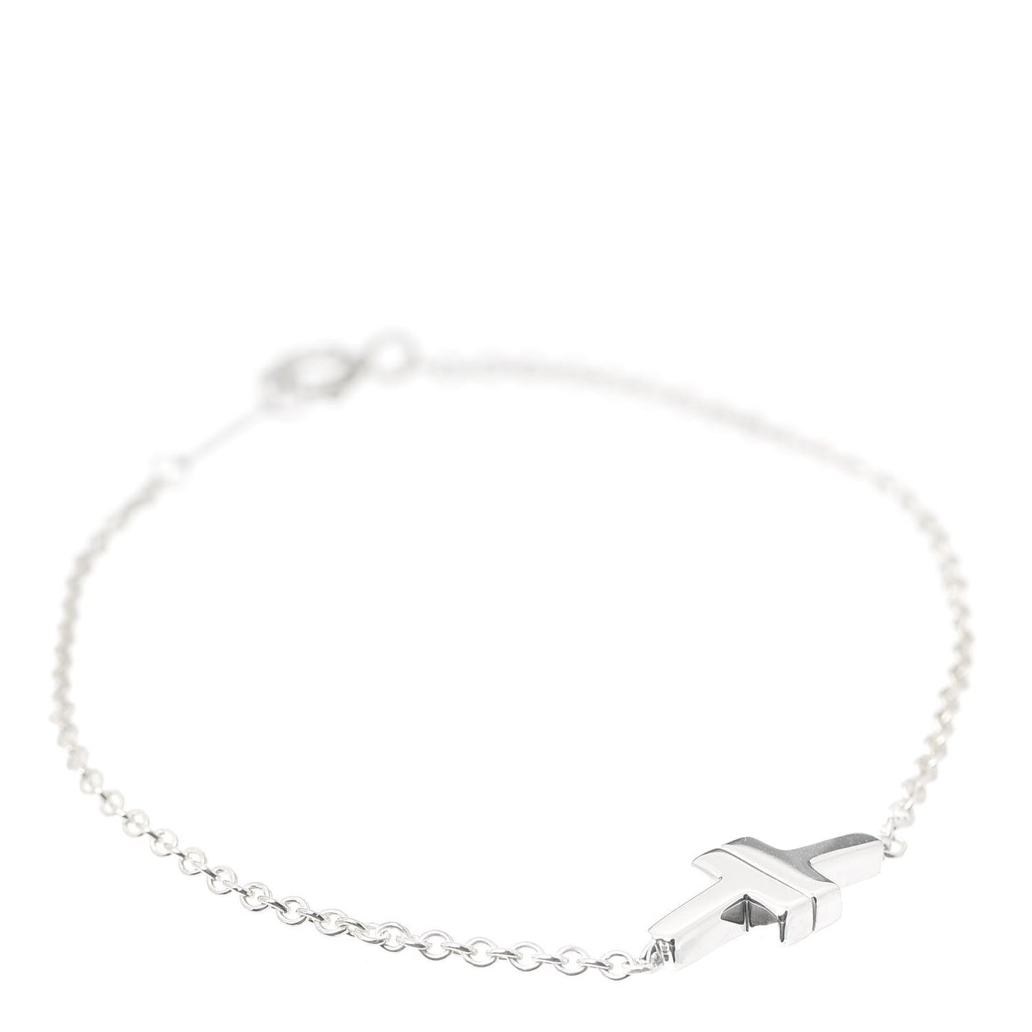 Sterling Silver T Two Single Chain Bracelet