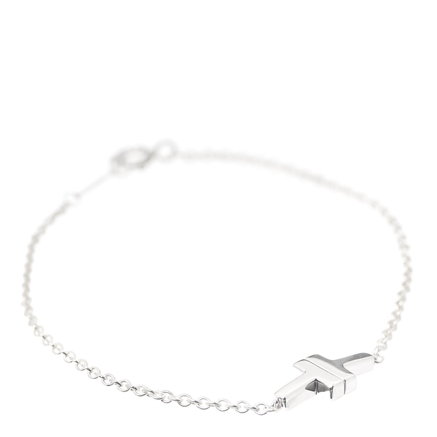 Tiffany Sterling Silver T Two Single Chain Bracelet 1 of 6