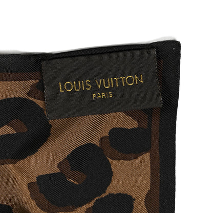 Louis Vuitton Silk Leopard Bandeau Scarf Marron 5 of 5