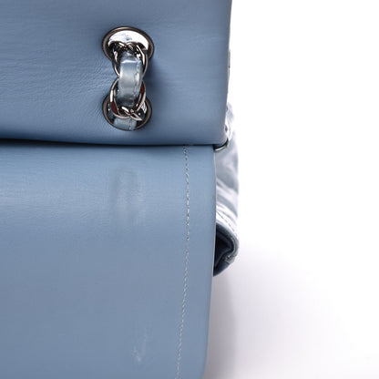 Chanel Patent Quilted Maxi Double Flap Light Blue 11 of 14