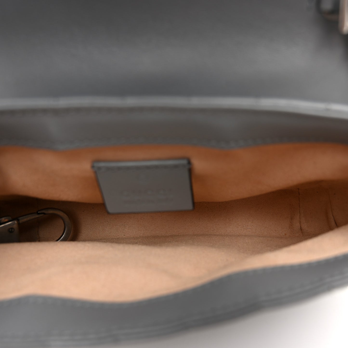 Calfskin Matelasse Aria Super Mini GG Marmont Shoulder Bag Deep Grey
