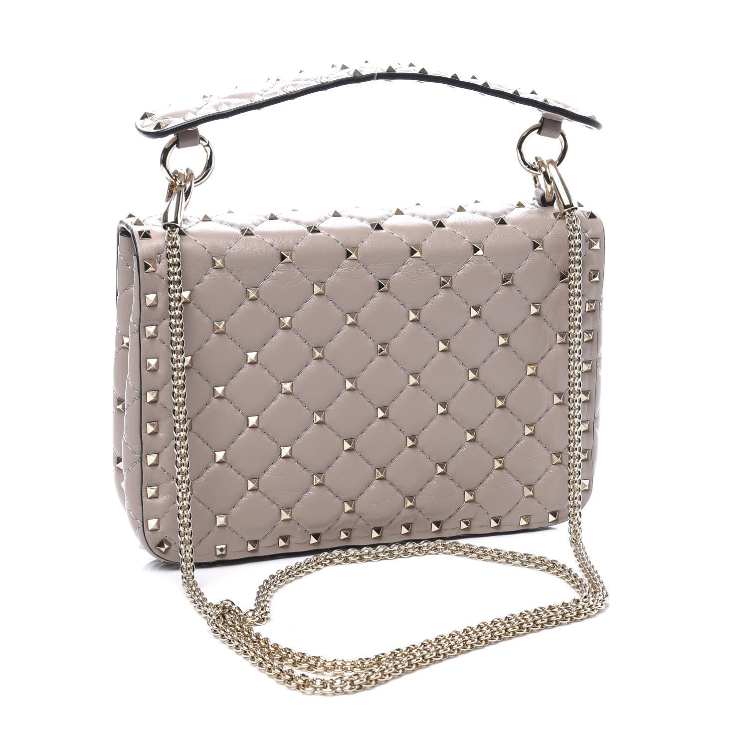 Valentino Garavani Lambskin Medium Rockstud Spike Shoulder Bag Poudre 2 of 8