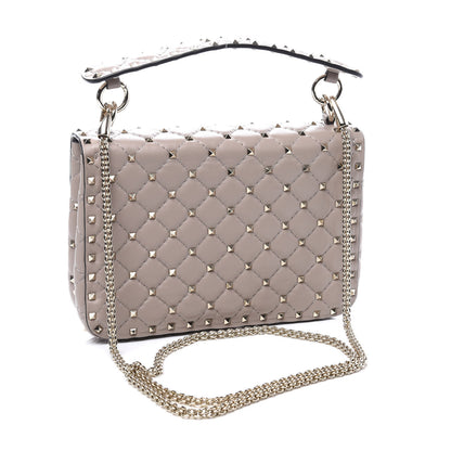 Valentino Garavani Lambskin Medium Rockstud Spike Shoulder Bag Poudre 2 of 8