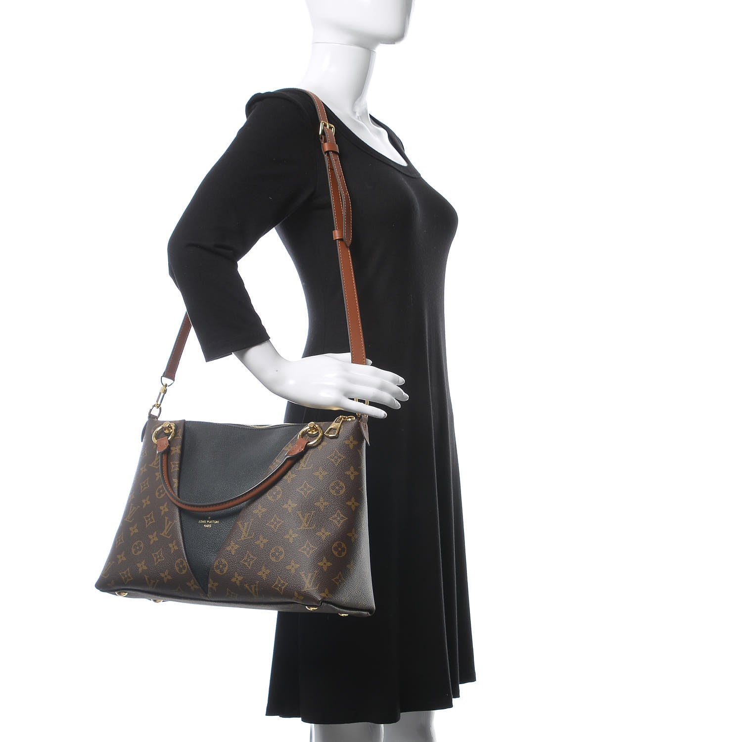 Louis Vuitton Monogram V Tote MM Black 2 of 9