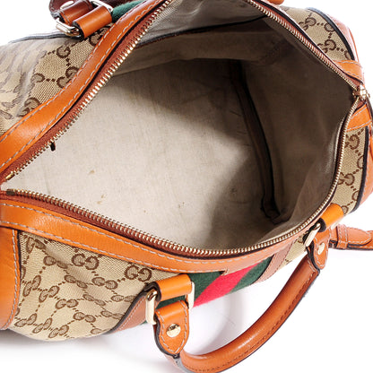 Gucci Leather Vintage Medium Web Original GG Boston Tan 5 of 7