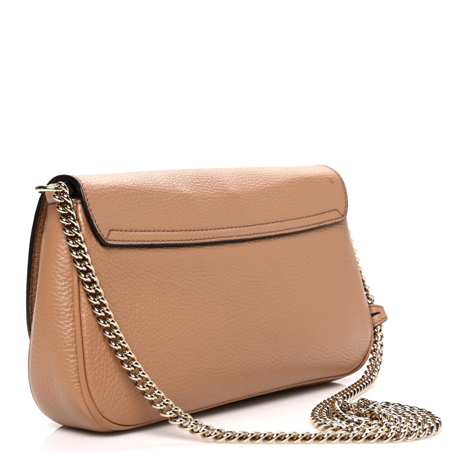 Gucci Pebbled Calfskin Medium Soho Flap Crossbody Camelia 3 of 11