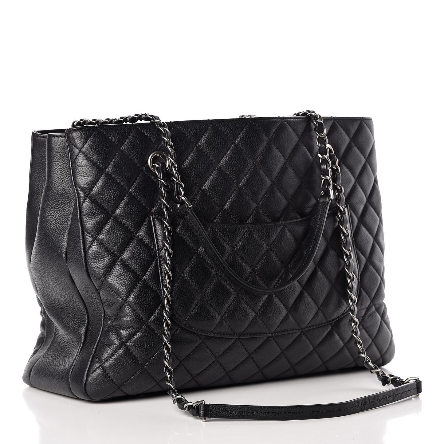 Caviar Quilted Urban Companion Shopping Tote Black