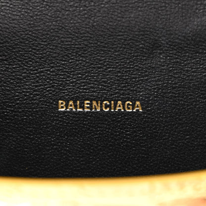 Balenciaga Metallic Calfskin Crocodile Embossed Small Hourglass Top Handle Bag Gold 6 of 9