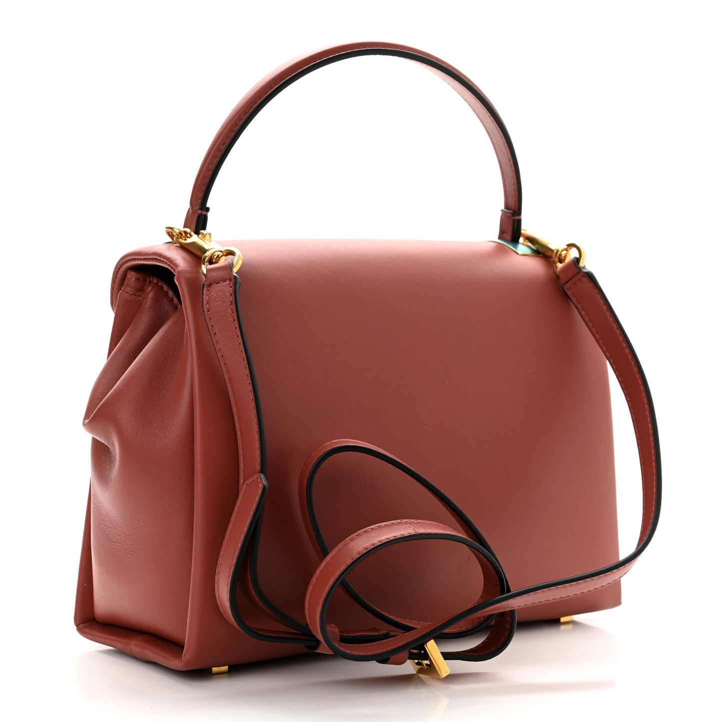 Nappa Small One Stud Top Handle Bag Gingerbread