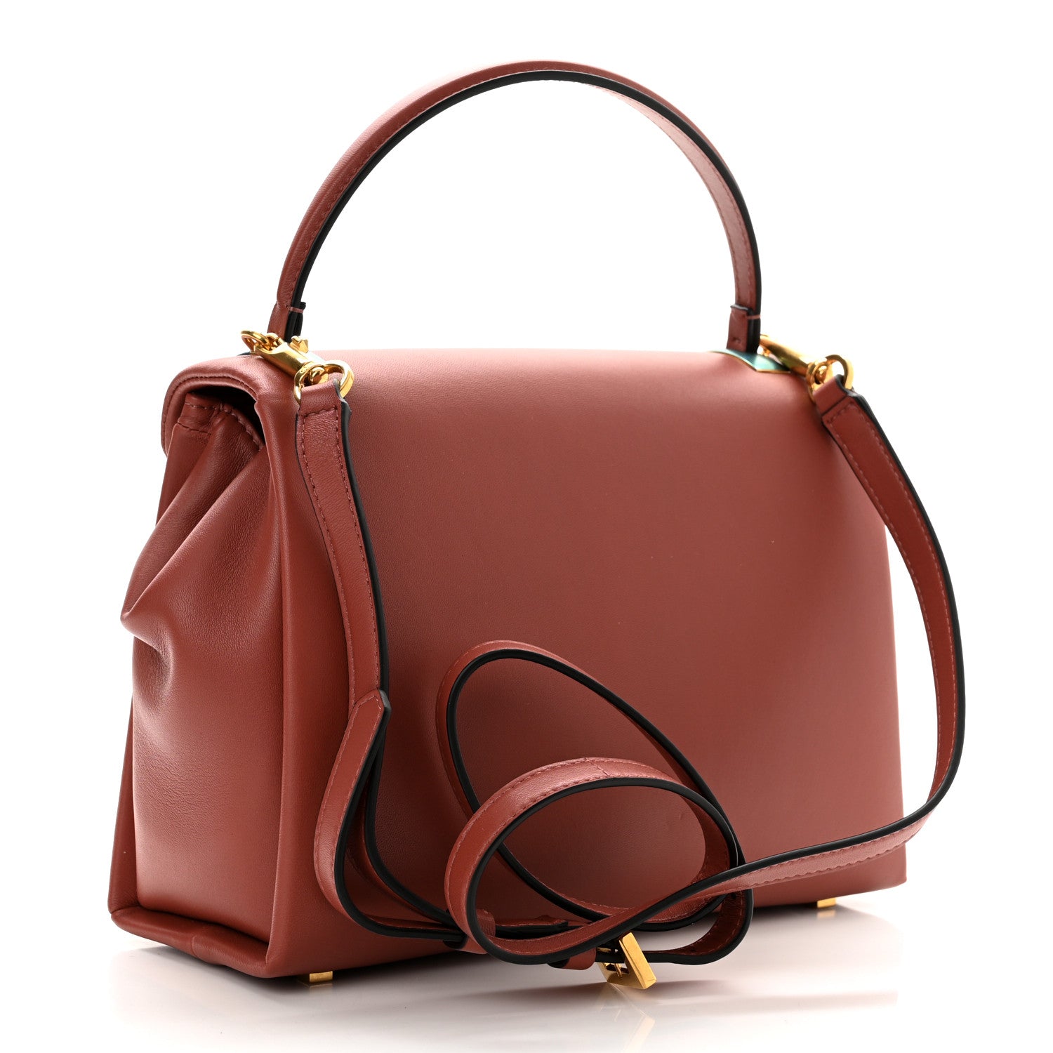 Valentino Garavani Nappa Small One Stud Top Handle Bag Gingerbread 3 of 10