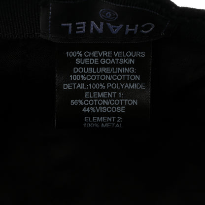 Chanel Suede Goatskin CC Cap Hat Black 9 of 9