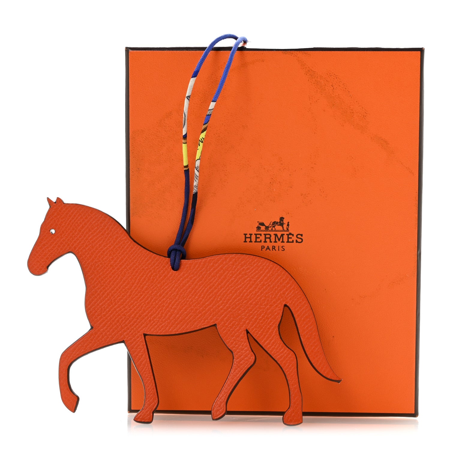 Hermes Epsom Togo Petit H Bag Charm Horse Orange Vert Amande 4 of 4