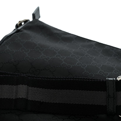 Gucci Nylon Monogram Mini Flat Messenger Bag Black 11 of 12