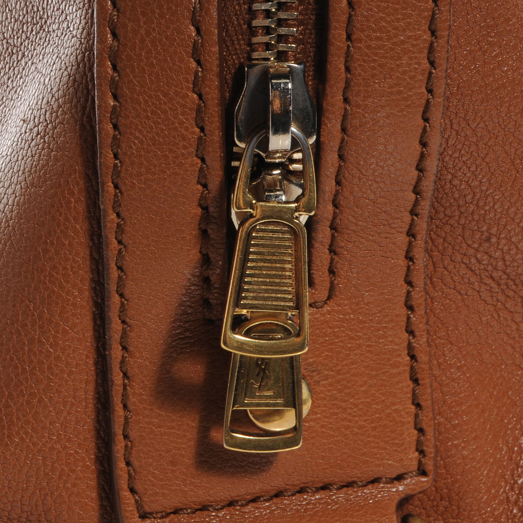 Saint Laurent Leather Oversized Muse Tan 9 of 10