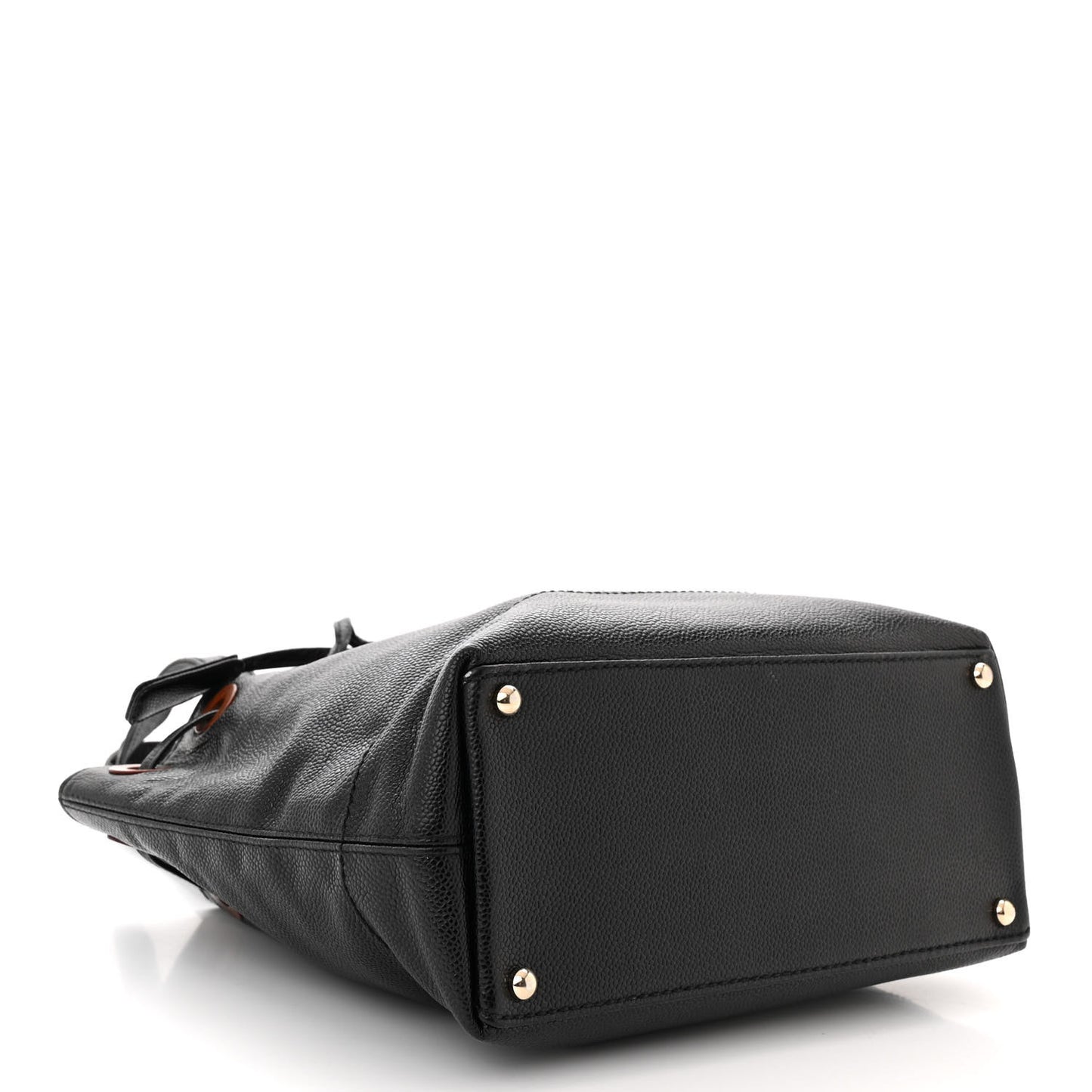 Caviar Wood CC Drawstring Bucket Bag Black