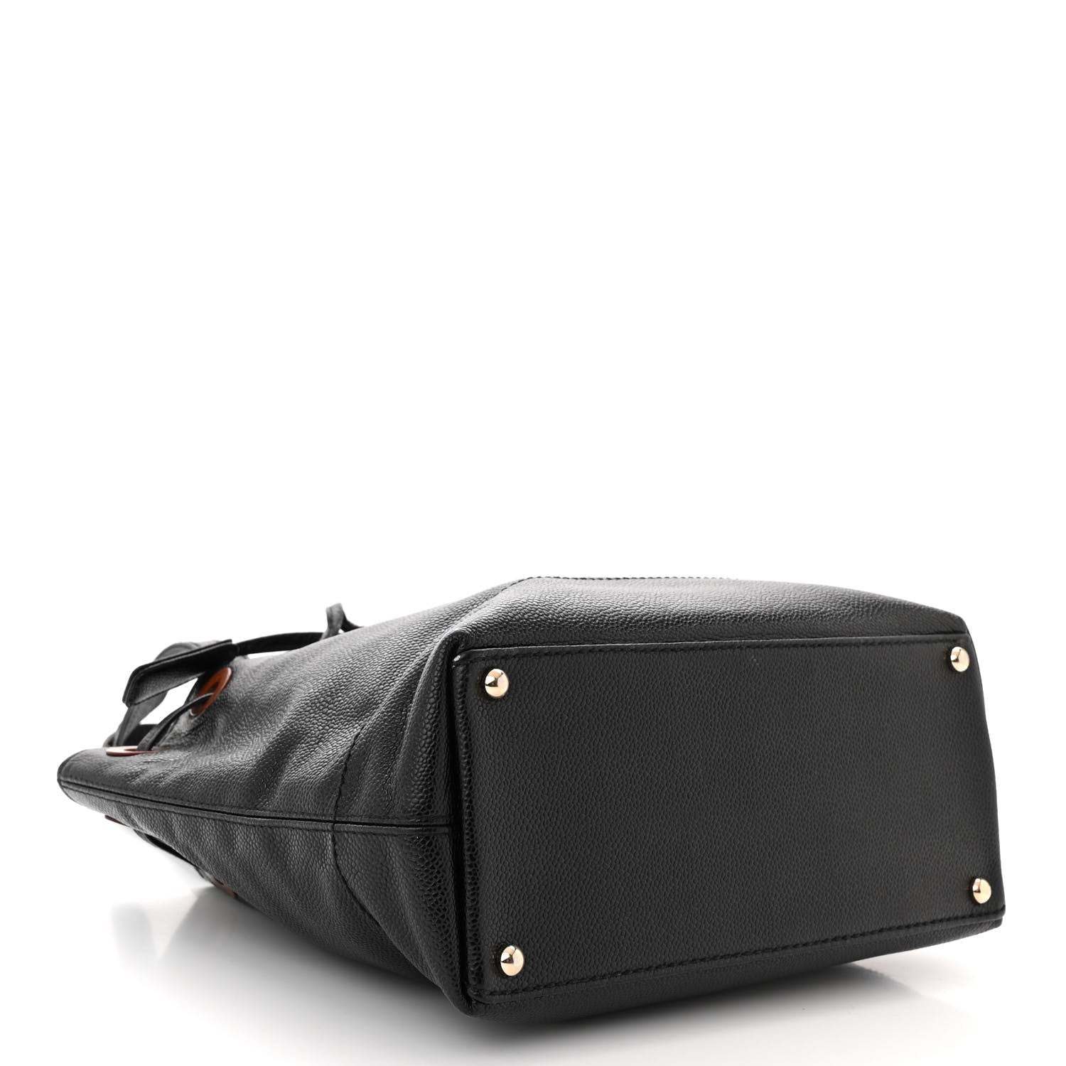 Chanel Caviar Wood CC Drawstring Bucket Bag Black 4 of 11