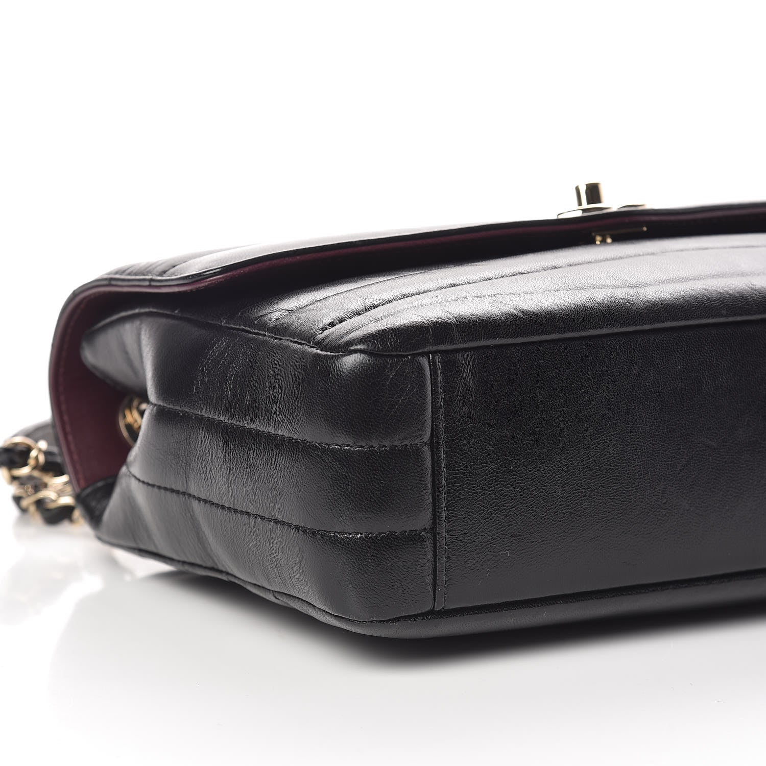 Chanel Shiny Lambskin Chevron Quilted Miroir Black 5 of 10