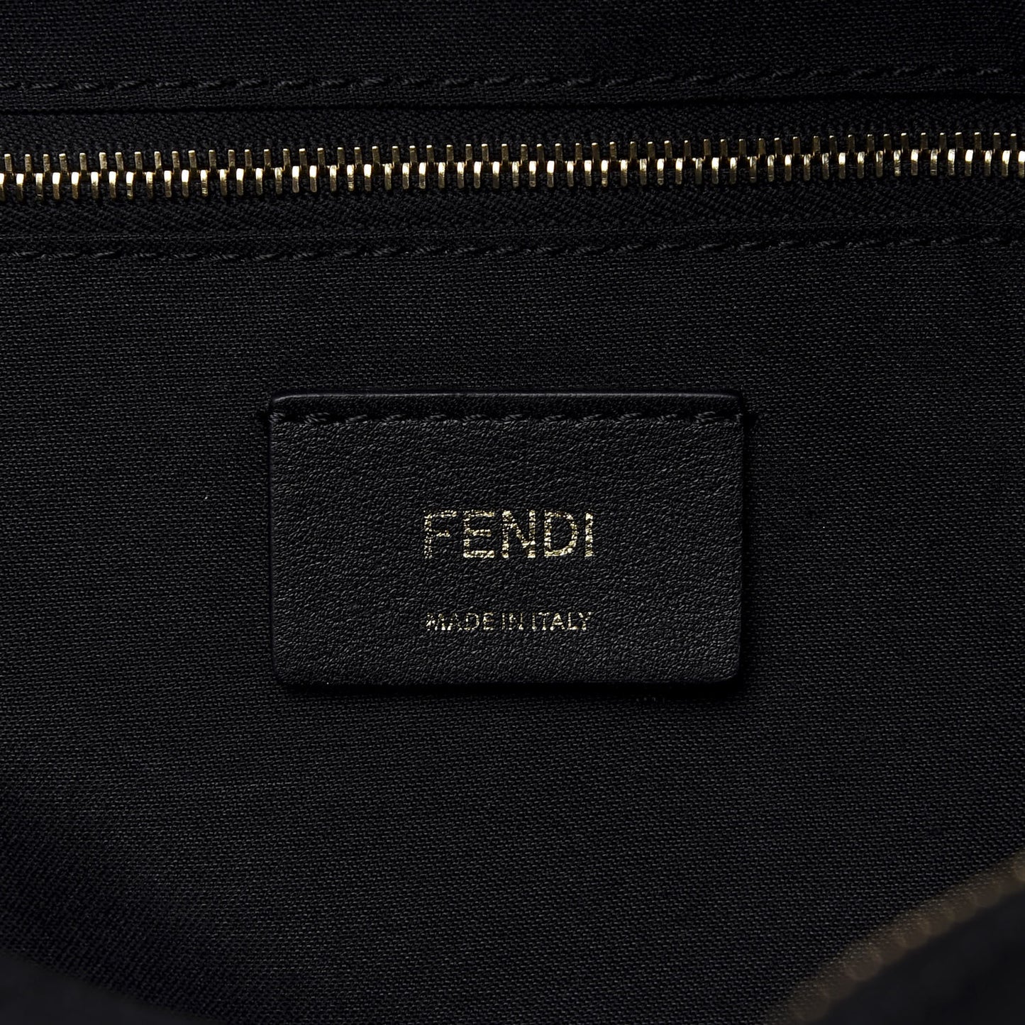 Glazed Fabric Vitello Century FF 1974 Stamp Patch Mini Backpack Mogano Panna Black
