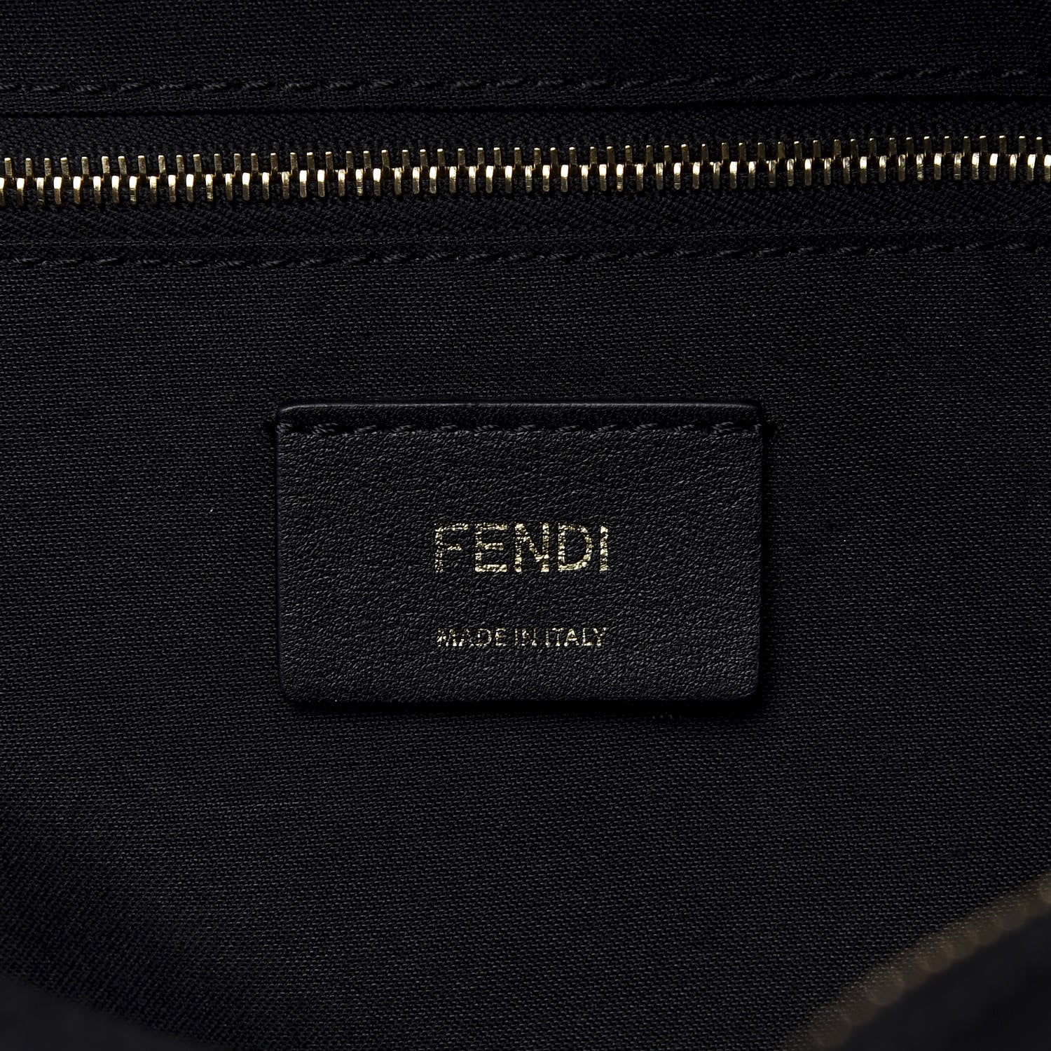 Fendi Glazed Fabric Vitello Century FF 1974 Stamp Patch Mini Backpack Mogano Panna Black 7 of 9