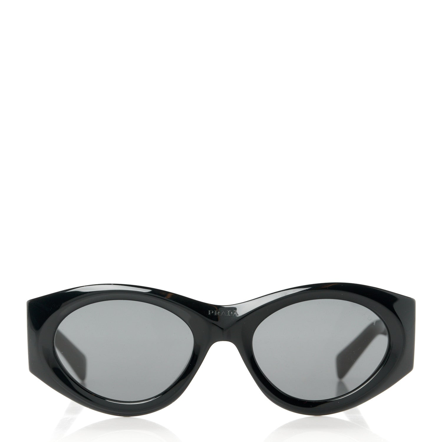 Prada Acetate Oval Symbole Sunglasses SPR 20Z Black 2 of 8