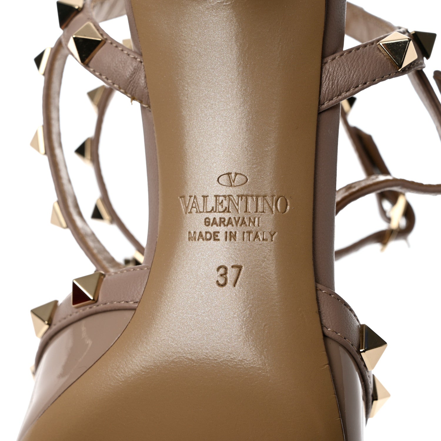 Valentino Garavani Patent Rockstud Ankle Strap 65mm Pumps 37 Poudre 8 of 11