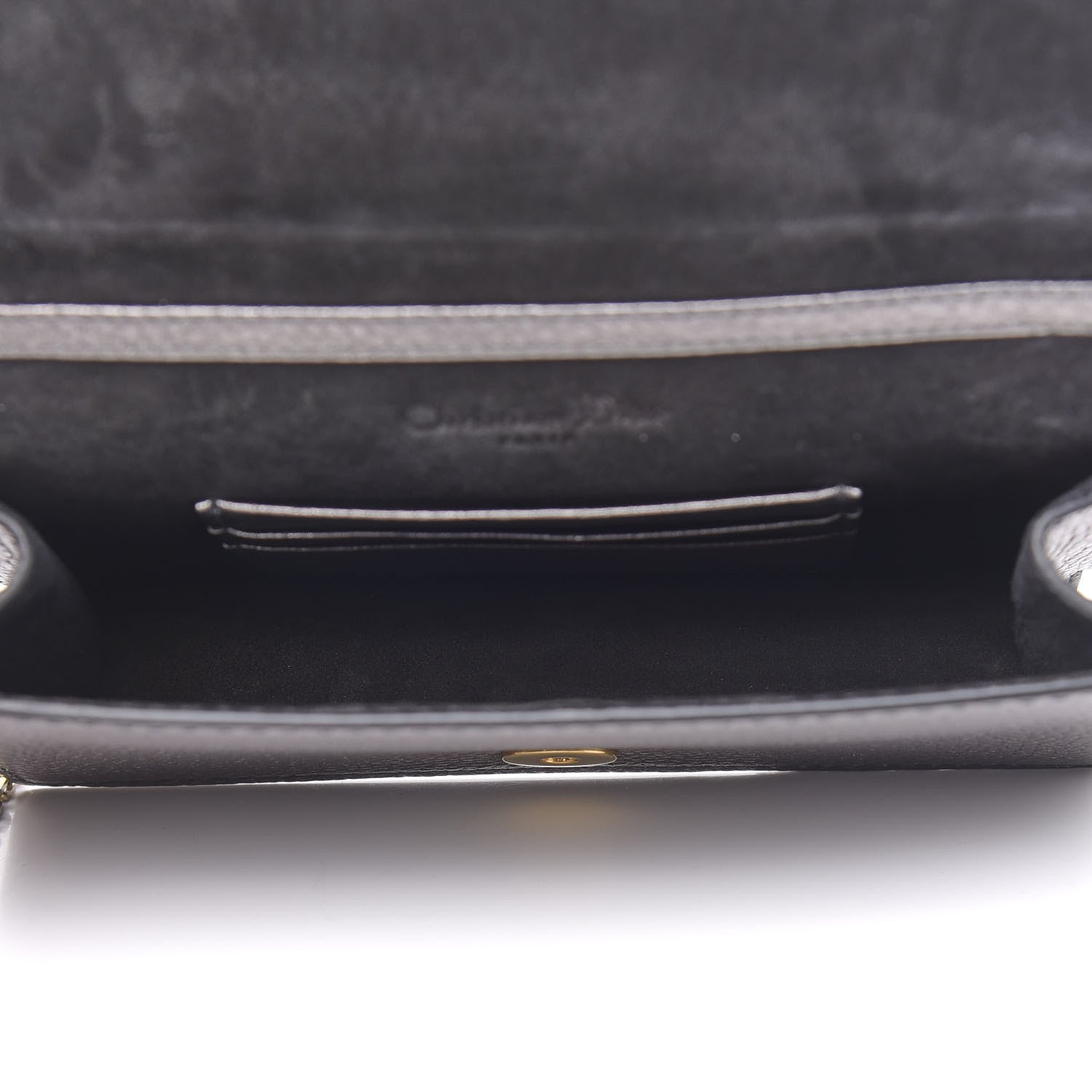 Christian Dior Metallic Grained Calfskin J'adior Clutch Gunmetal 6 of 10