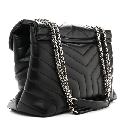 Saint Laurent Calfskin Y Quilted Monogram Medium Loulou Chain Satchel Black 3 of 11