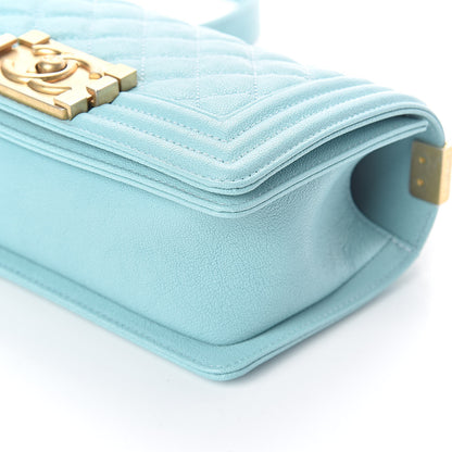 Chanel Caviar Quilted Small Boy Flap Light Blue 9 of 10