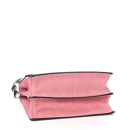 Miu Miu Goatskin Madras Miu Logo Shoulder Bag Inchiostro Bruyere 4 of 11