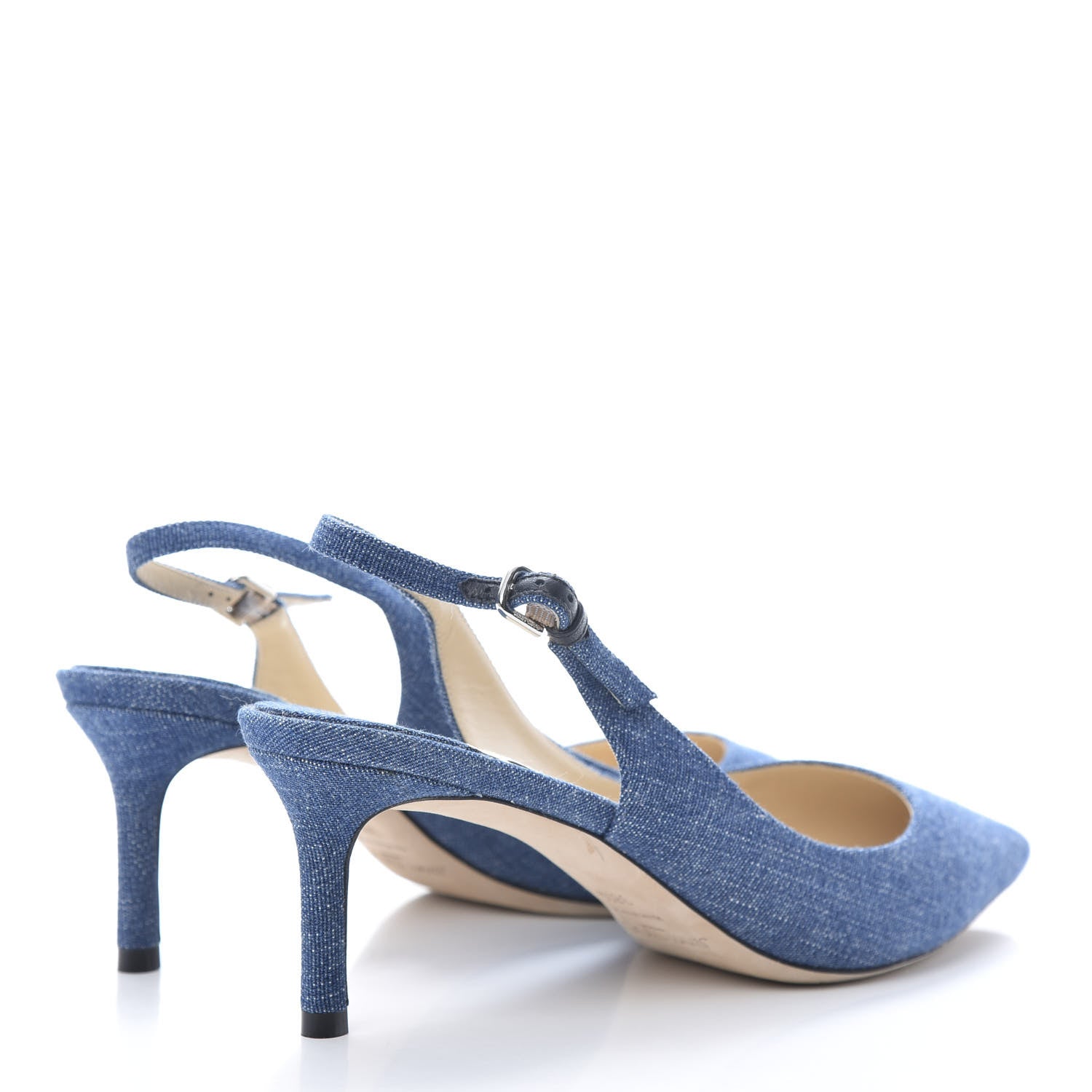 Jimmy Choo Denim Gemma 40 Slingback Pumps 38.5 Blue 4 of 10