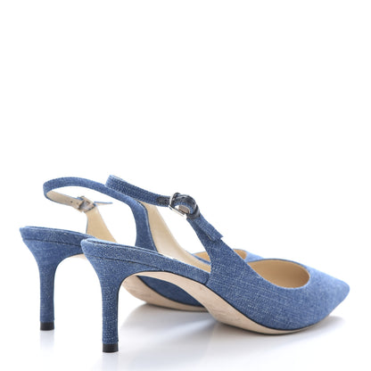 Jimmy Choo Denim Gemma 40 Slingback Pumps 38.5 Blue 4 of 10