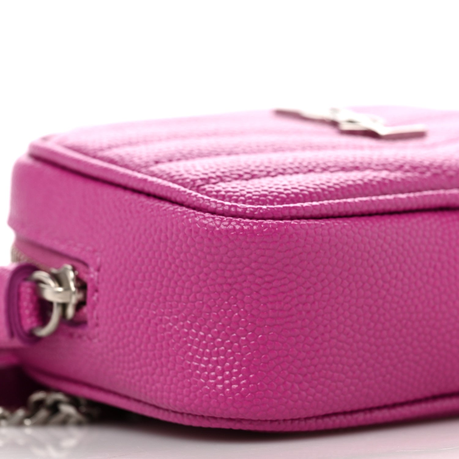 Saint Laurent Grain De Poudre Matelasse Monogram Baby Lou Camera Bag Electric Fuxia 8 of 10
