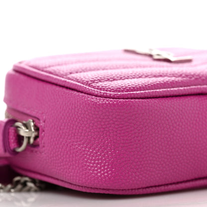 Saint Laurent Grain De Poudre Matelasse Monogram Baby Lou Camera Bag Electric Fuxia 8 of 10