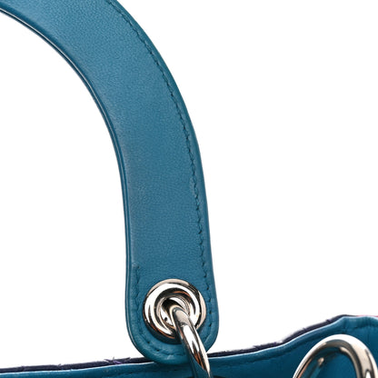 Christian Dior Lambskin Cannage Medium Tri-Color Lady Dior Sapphire Fuchsia Turquoise 14 of 18