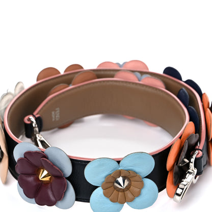 Fendi Vitello Dolce Flowerland Bi-Color Studded Strap You Black Sand Multicolor 7 of 7