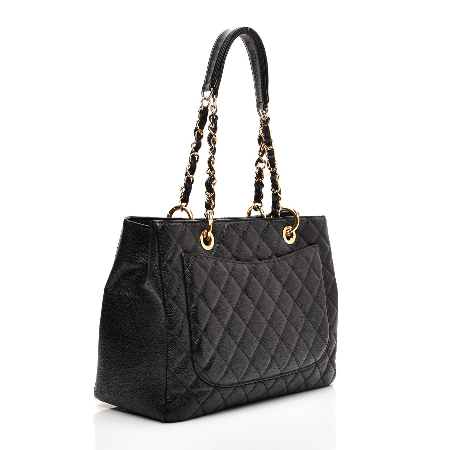 Caviar Quilted Grand Shopping Tote GST Black