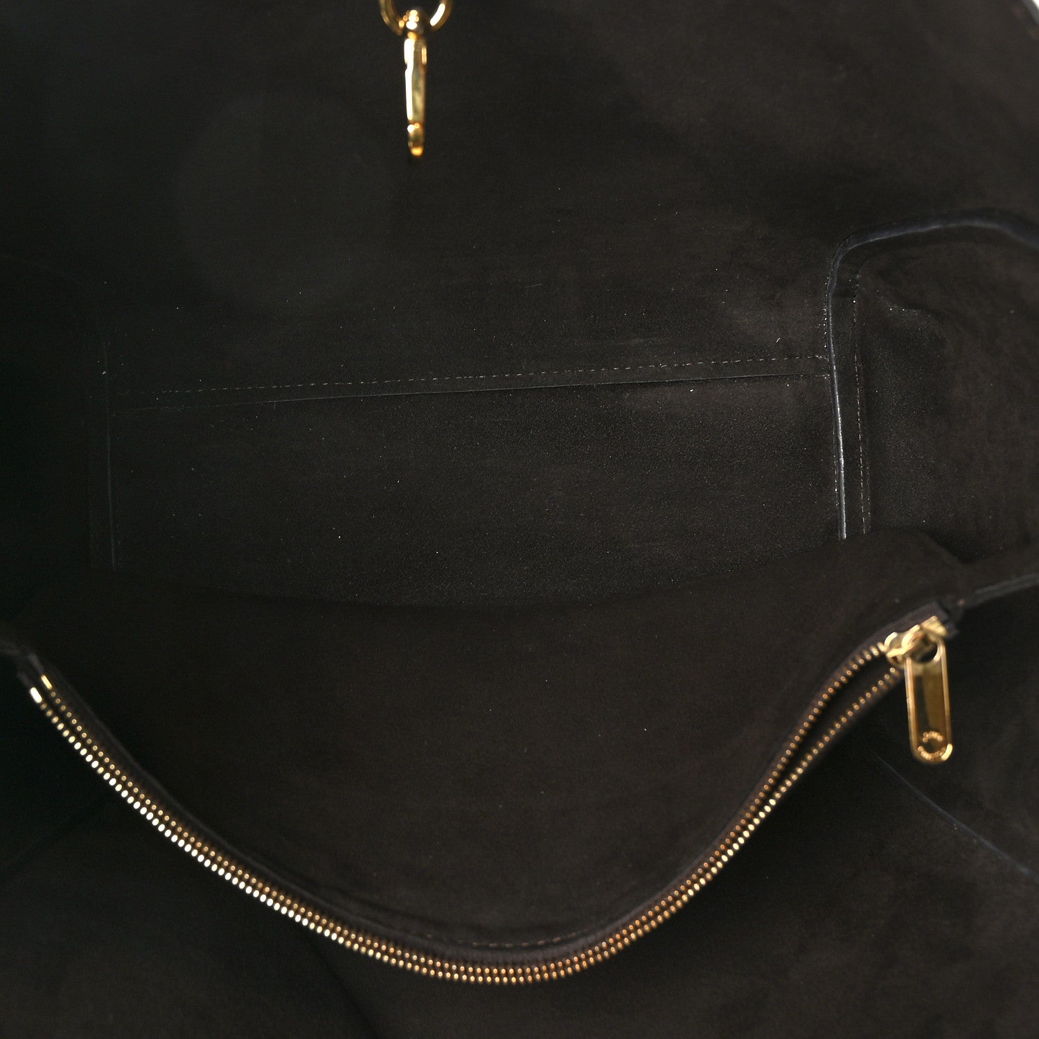 Louis Vuitton Calfskin Monogram Kimono Tote Black 5 of 9