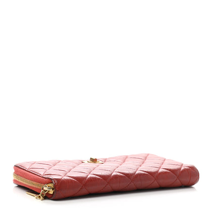 Chanel Calfskin Quilted Reissue Zip Around Wallet Red 4 of 10