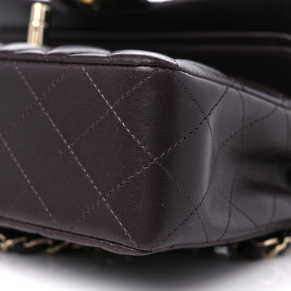 Chanel Lambskin Quilted Small Double Flap Dark Brown 9 of 14